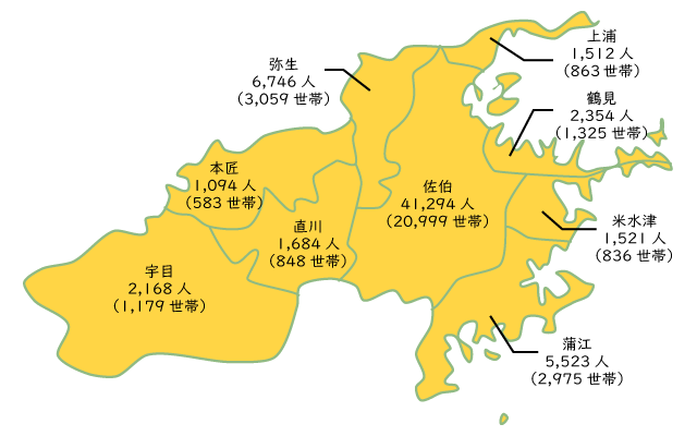 平成27年佐伯の人口分布
